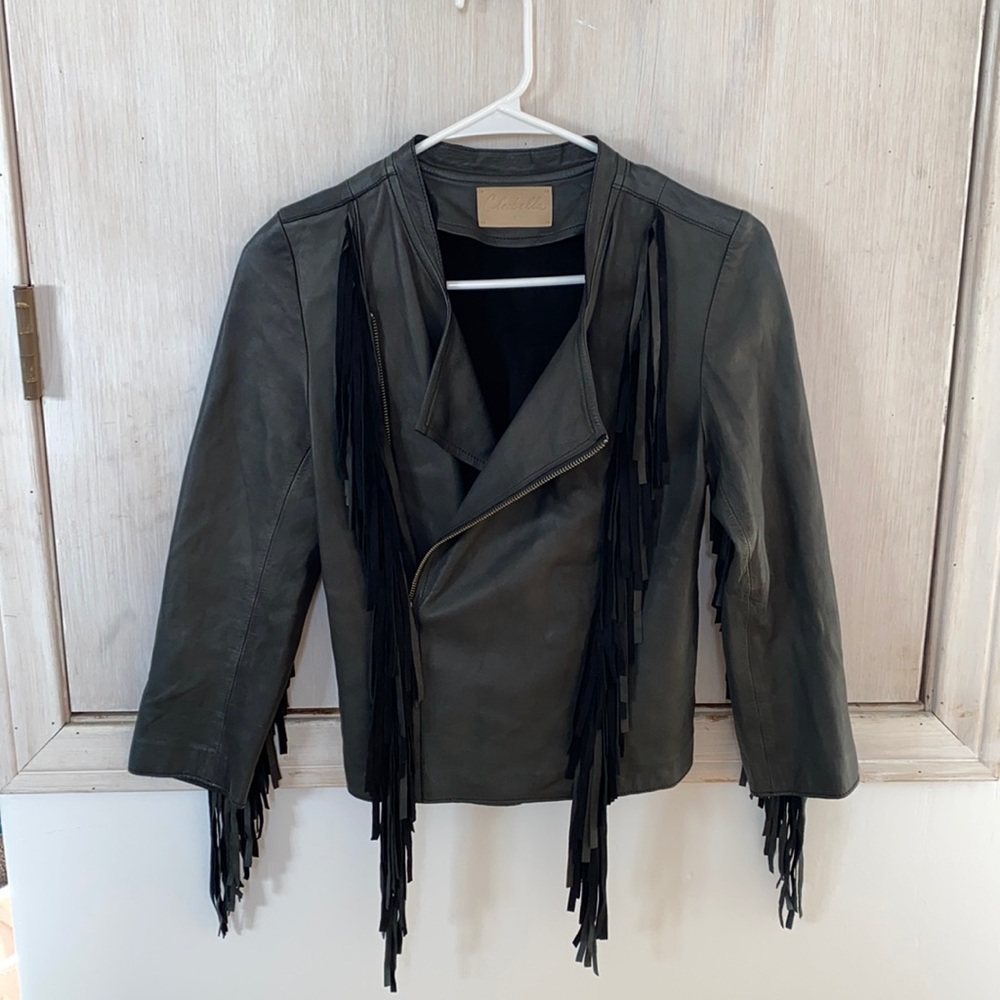 Cleobella fringe leather jacket